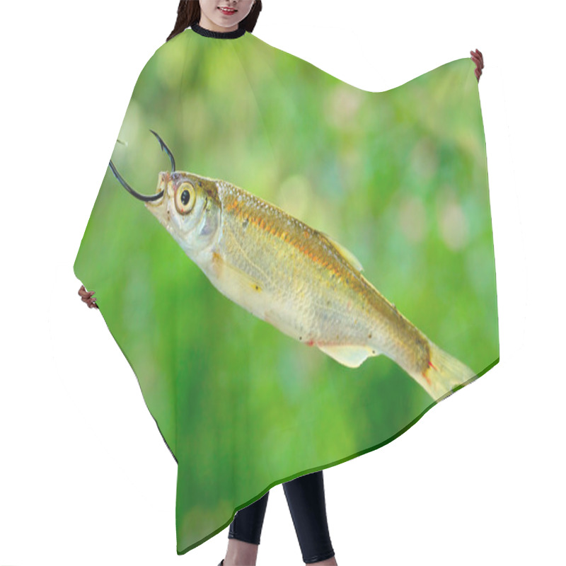 Personality  Fish On Fishing Hook Hair Cutting Cape