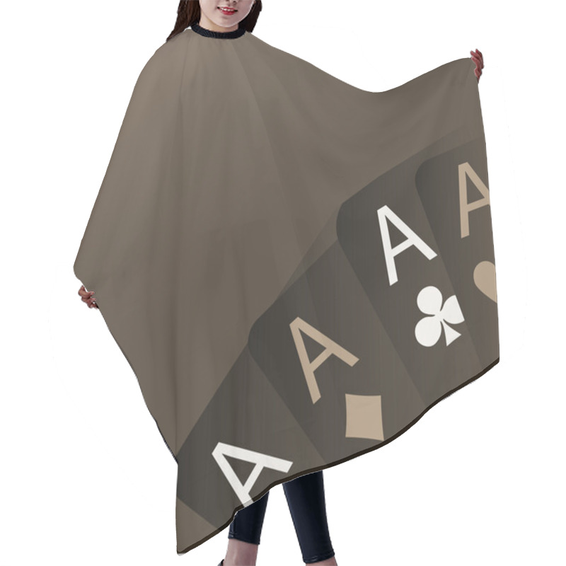 Personality  Four Aces Playing Cards Hair Cutting Cape