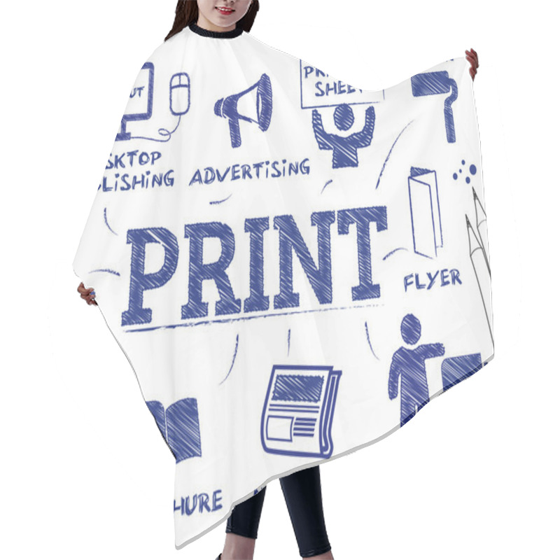 Personality  Print Concept Chart Hair Cutting Cape