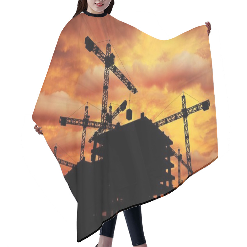 Personality  Construction Sunset Hair Cutting Cape