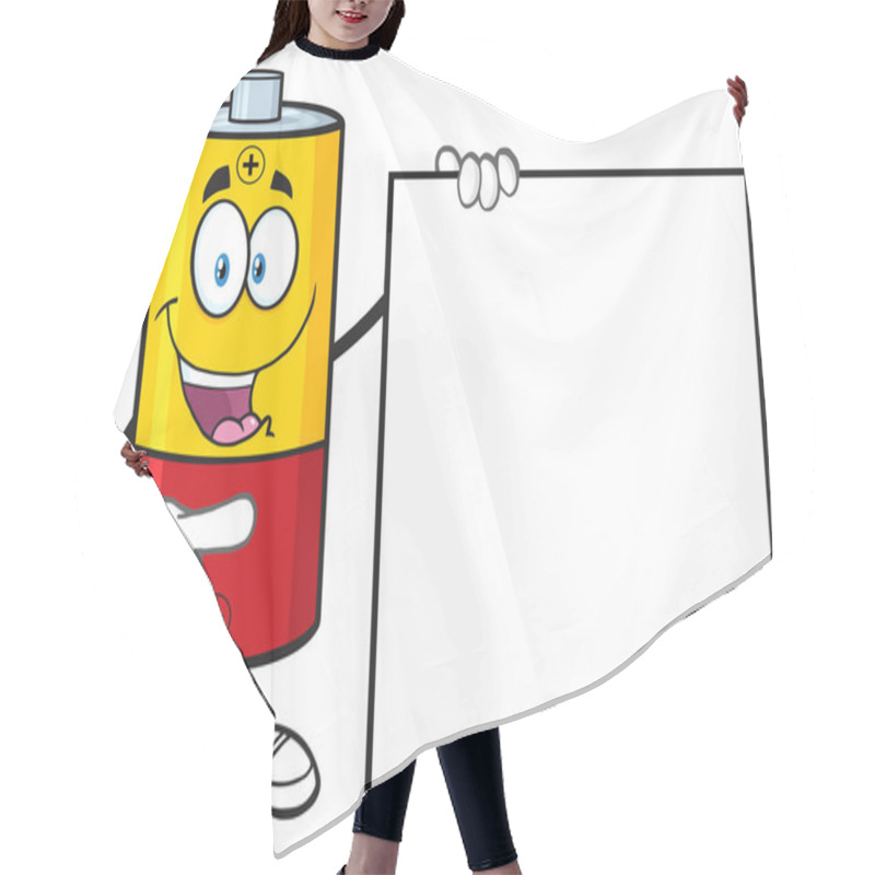 Personality  Battery Cartoon Mascot Character Pointing  Hair Cutting Cape