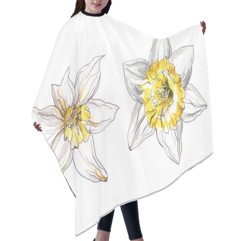 Personality  Narcissus Spring Flower Hair Cutting Cape