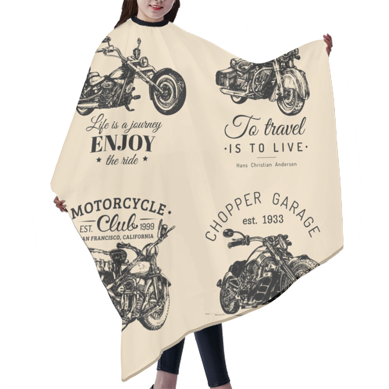 Personality  Chopper Motorcycle Logos Hair Cutting Cape