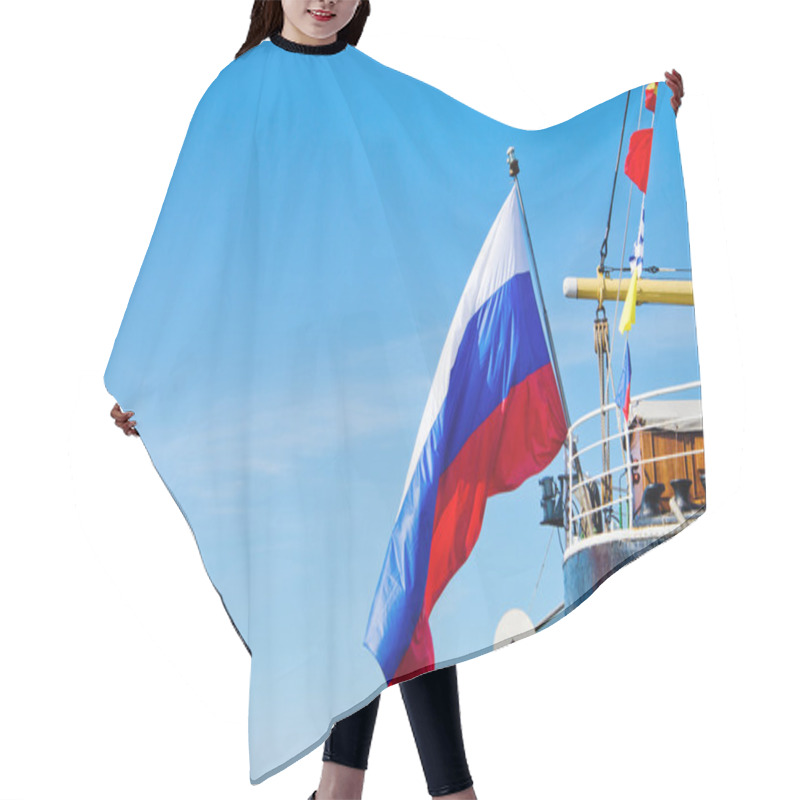 Personality  Russian Flag Flies At The Stern Old Sailboat Hair Cutting Cape