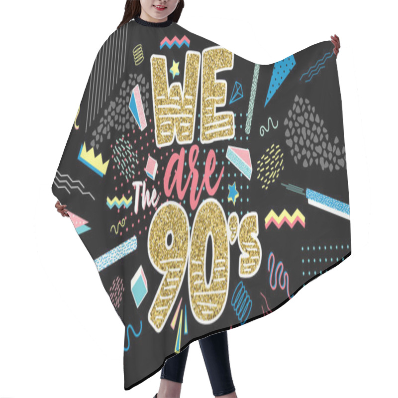 Personality  We Are 80s-90s.Memphis Poster, Invitation Card And Banner  Hair Cutting Cape