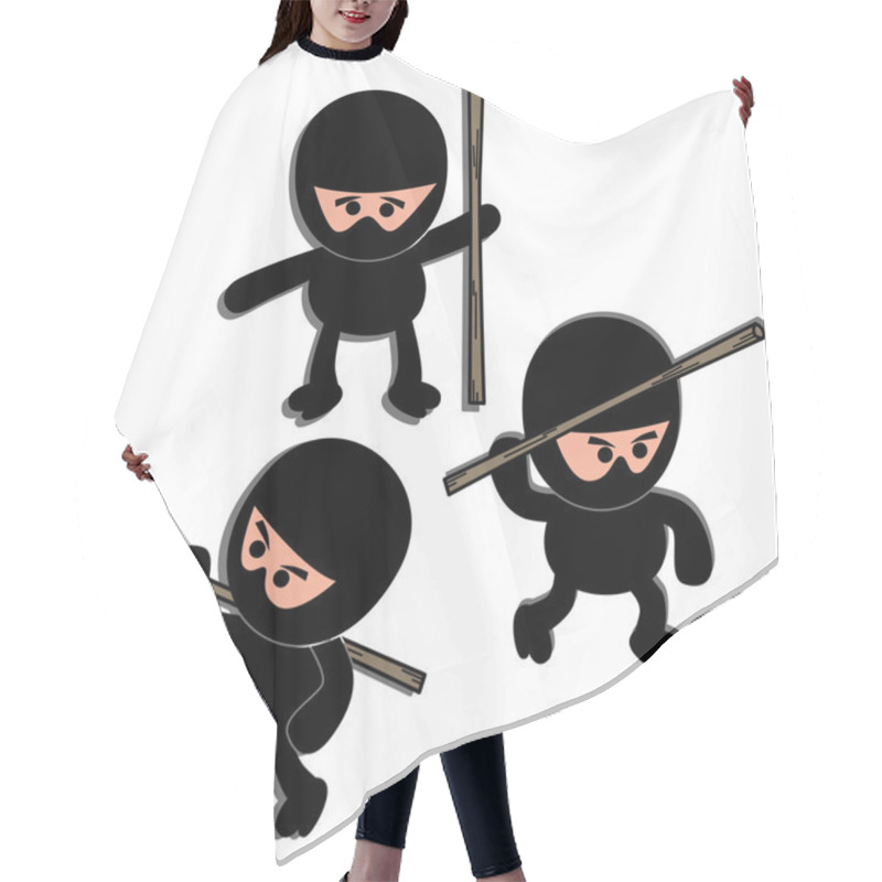 Personality  Ninja Warrior Cartoon Set Hair Cutting Cape