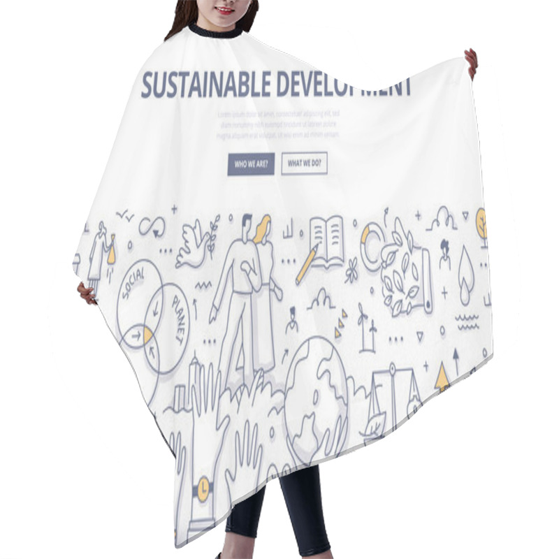 Personality  Sustainable Development Doodle Concept Hair Cutting Cape