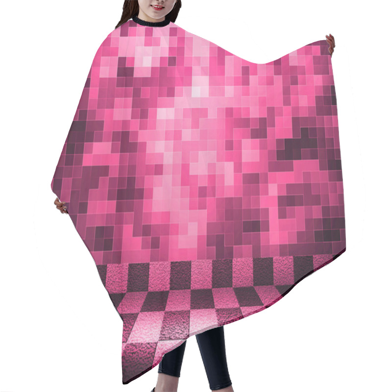 Personality  Pink Chessboard Mosaic Room Background Hair Cutting Cape