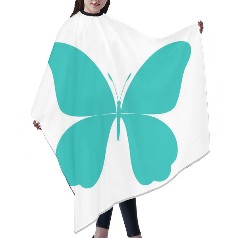 Personality  Colored Butterfly Silhouette. Template For Printing , Vector Illustration, Icon. Butterfly With Open Wings, Top View Hair Cutting Cape