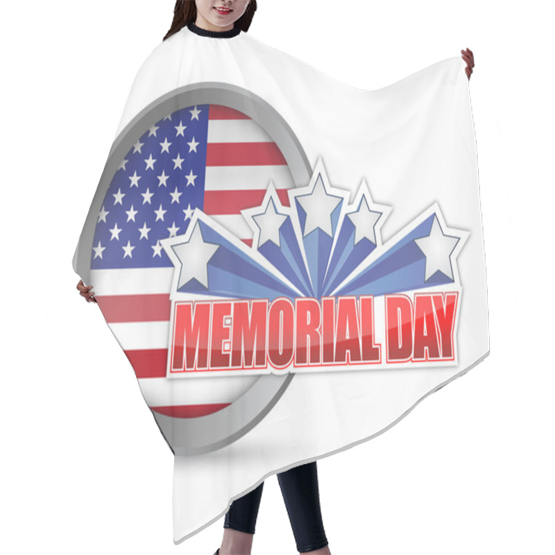 Personality  Memorial Day Red White And Blue Seal Hair Cutting Cape