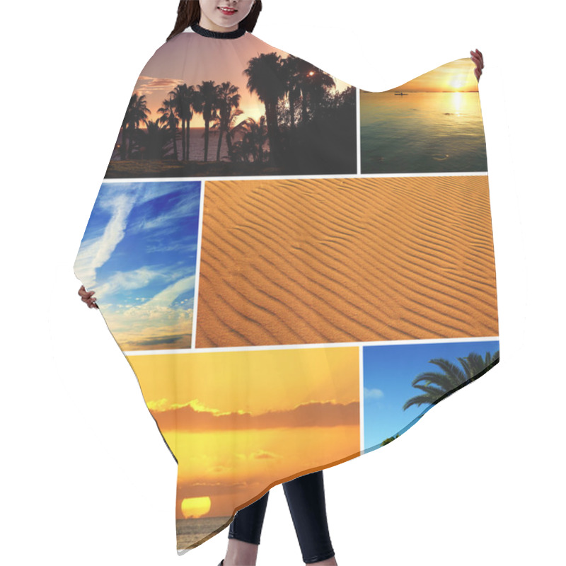 Personality  Summer Travel Collage Hair Cutting Cape