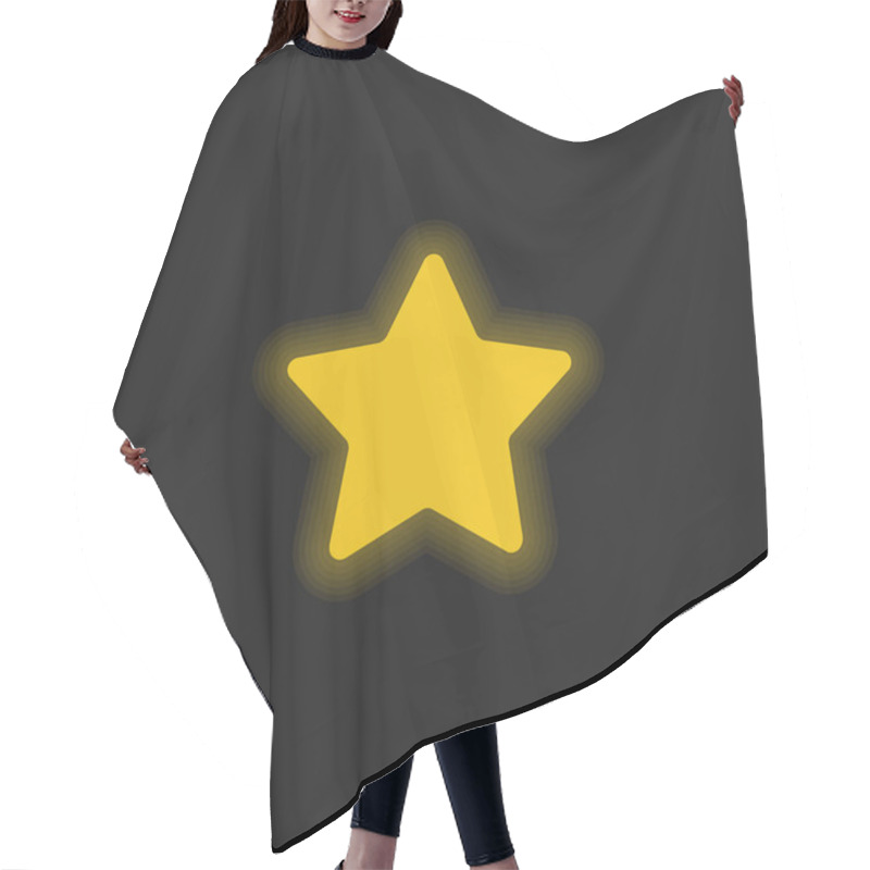 Personality  Bookmark Star Yellow Glowing Neon Icon Hair Cutting Cape