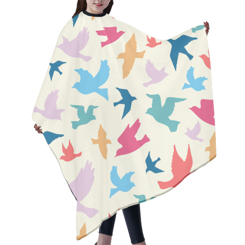 Personality  Birds Seamless Pattern Hair Cutting Cape