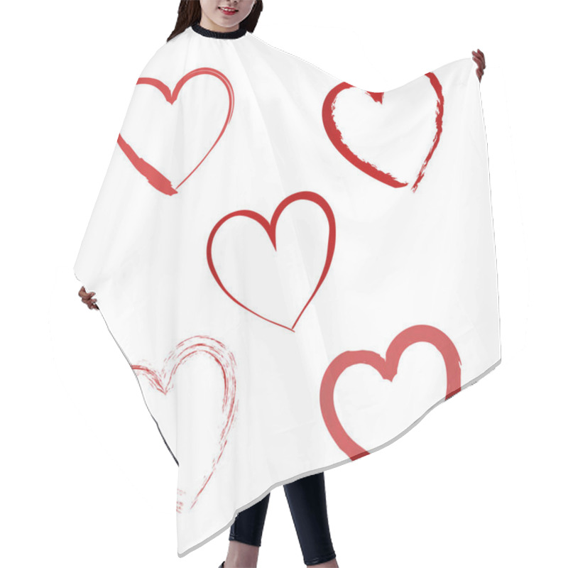 Personality  Hand Drawn Hearts. Design Elements For Valentine's Day. Hair Cutting Cape