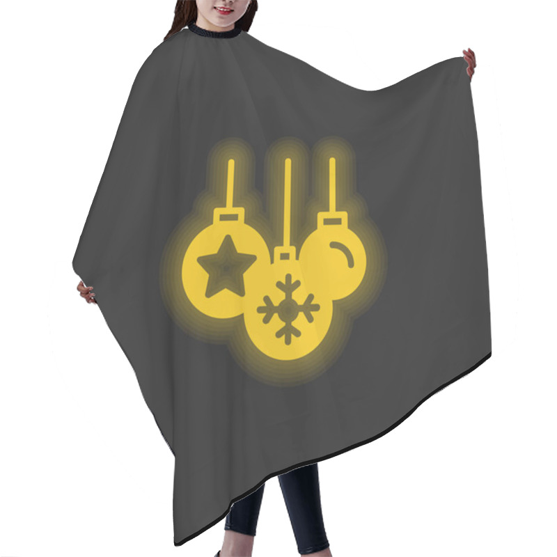 Personality  Baubles Yellow Glowing Neon Icon Hair Cutting Cape