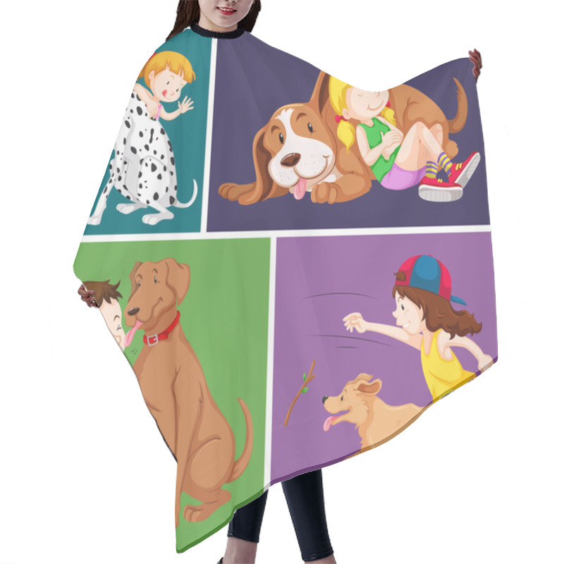 Personality  Children And Cute Dogs Hair Cutting Cape