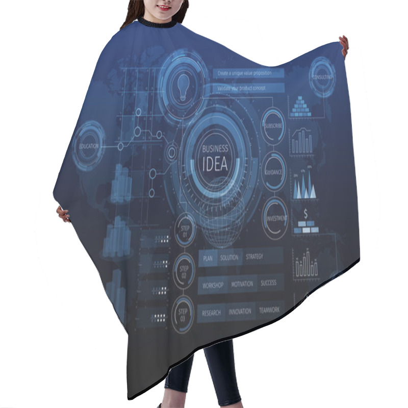 Personality  Innovative Networking Interface . Mixed Media Hair Cutting Cape