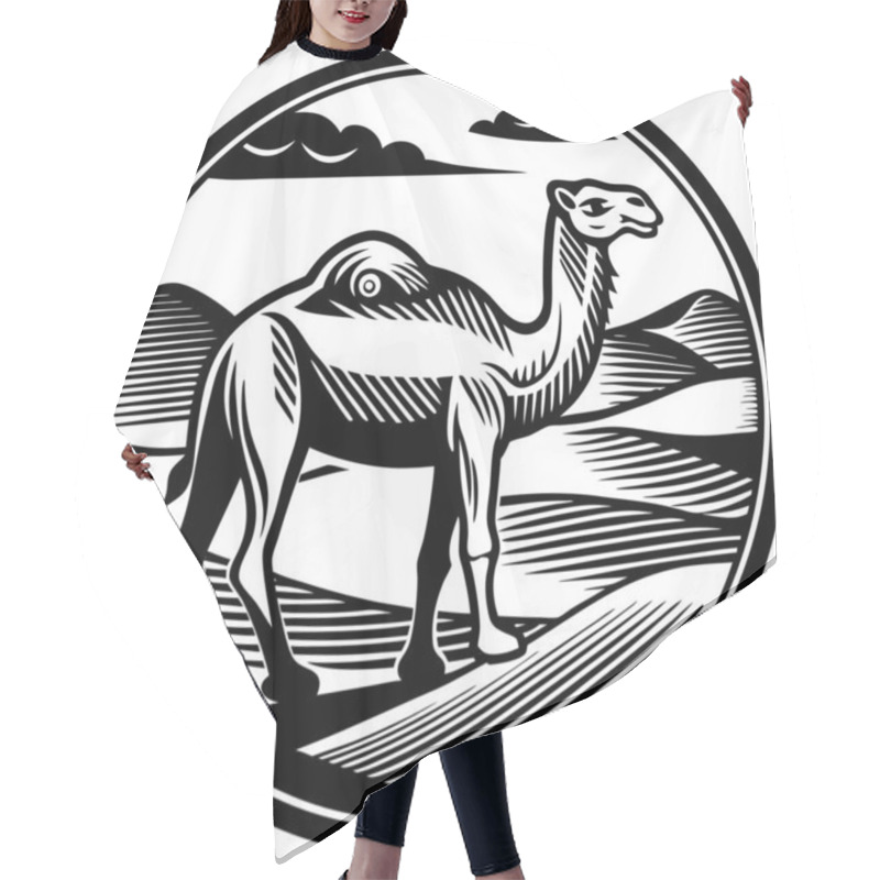 Personality  A Beautifully Crafted Design Of A Camel, Showcasing Its Elegance And Resilience As A Symbol Of Desert Life And Cultural Heritage, Perfect For Nature-inspired Art, Travel, Or Branding. Hair Cutting Cape