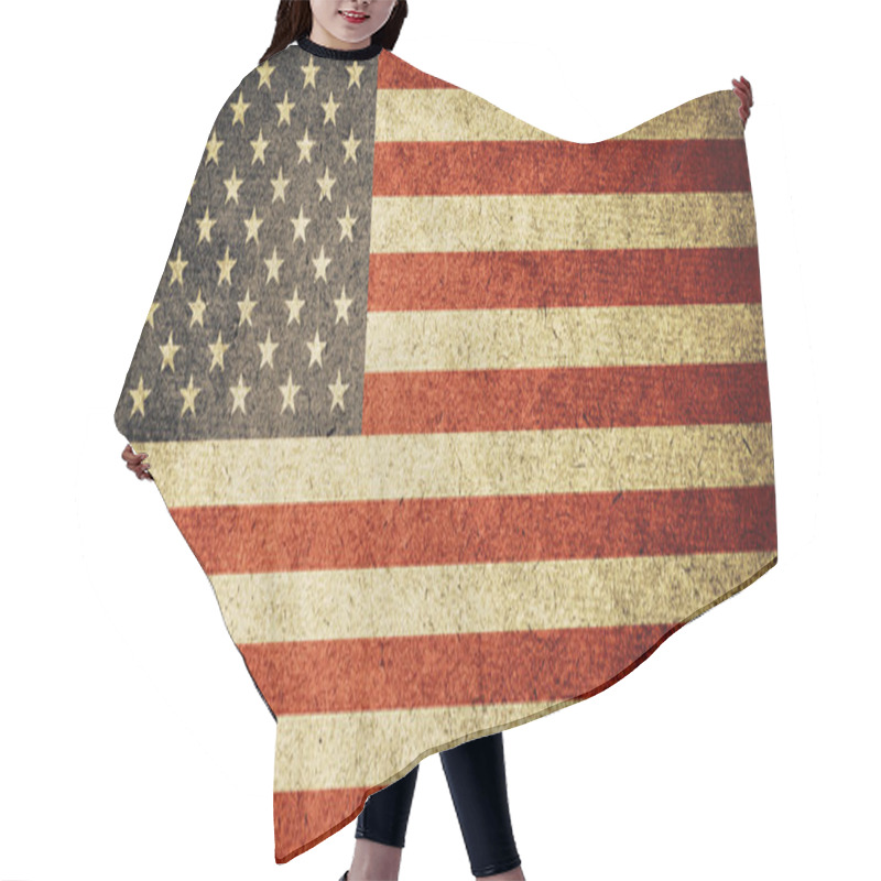 Personality  Grunge Flag Of United States Of America Hair Cutting Cape