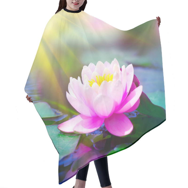 Personality  Lotus Flower In A Pond Hair Cutting Cape