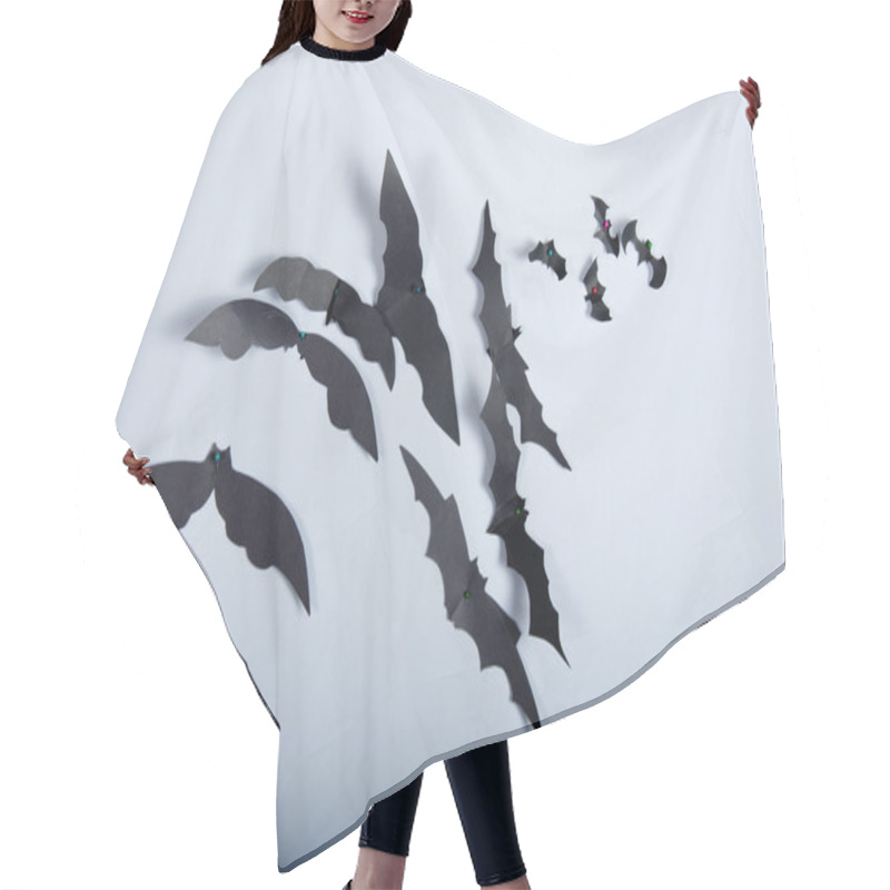 Personality  Paper Bats On The White Cloth Hair Cutting Cape