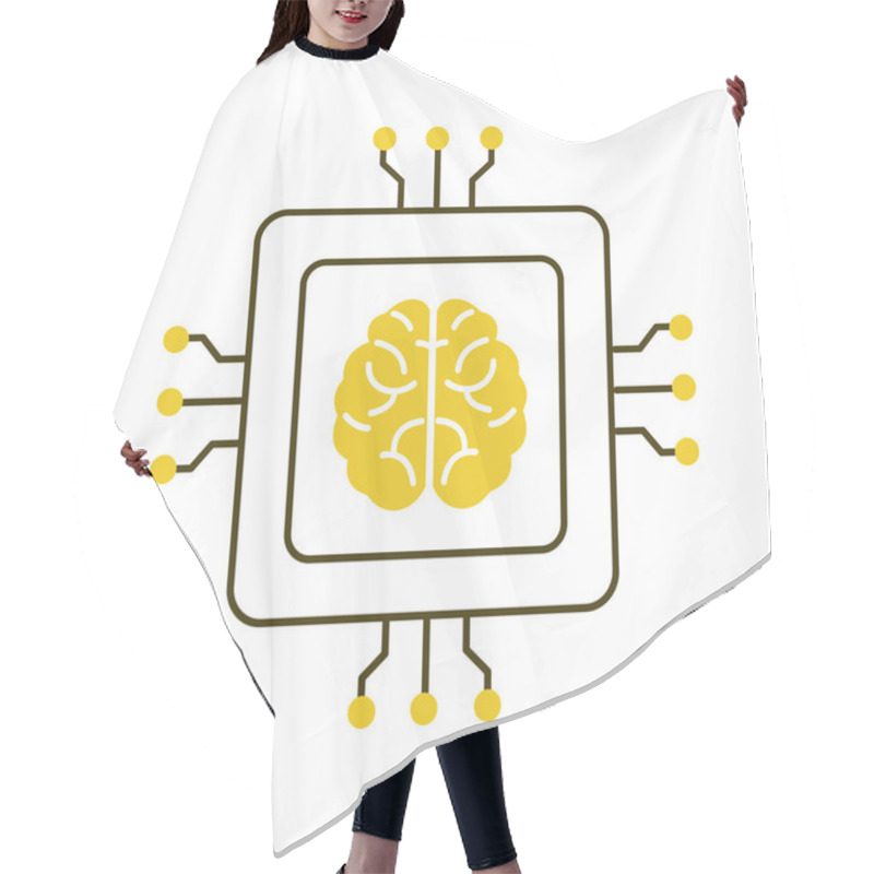 Personality  AI Cognitive Neural Network Vector Icon Design, Deep Learning, Machine Learning, Neural Processing, Neural Networks, AI Technology Hair Cutting Cape