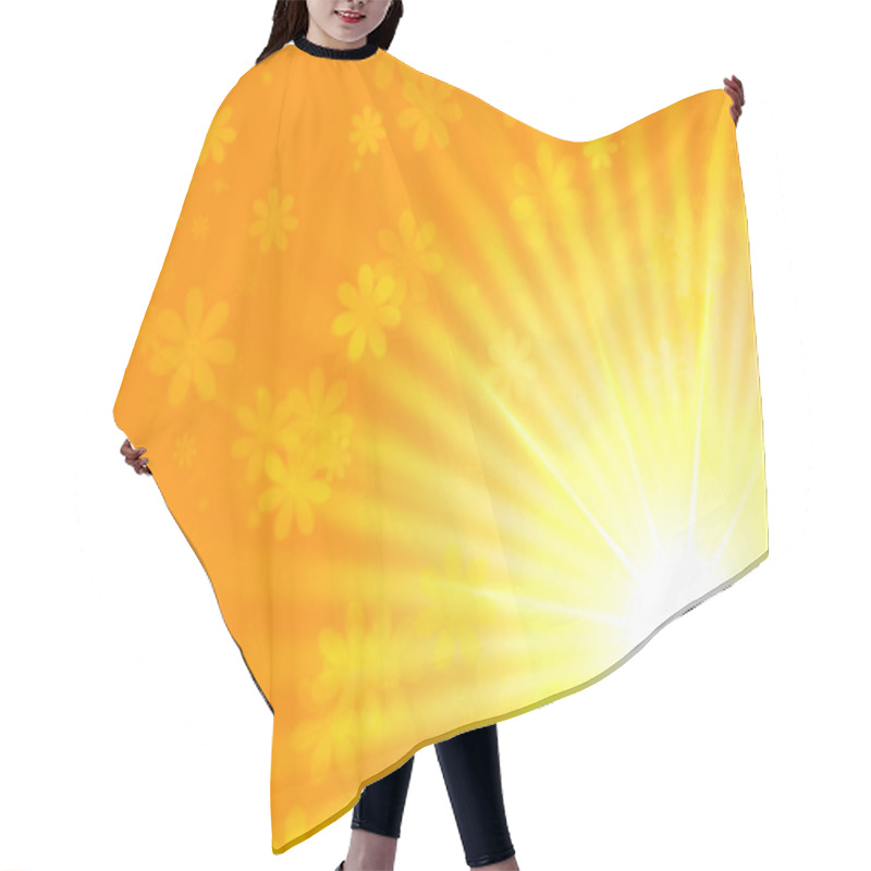 Personality  Sun Yellow Light With Flowers Hair Cutting Cape