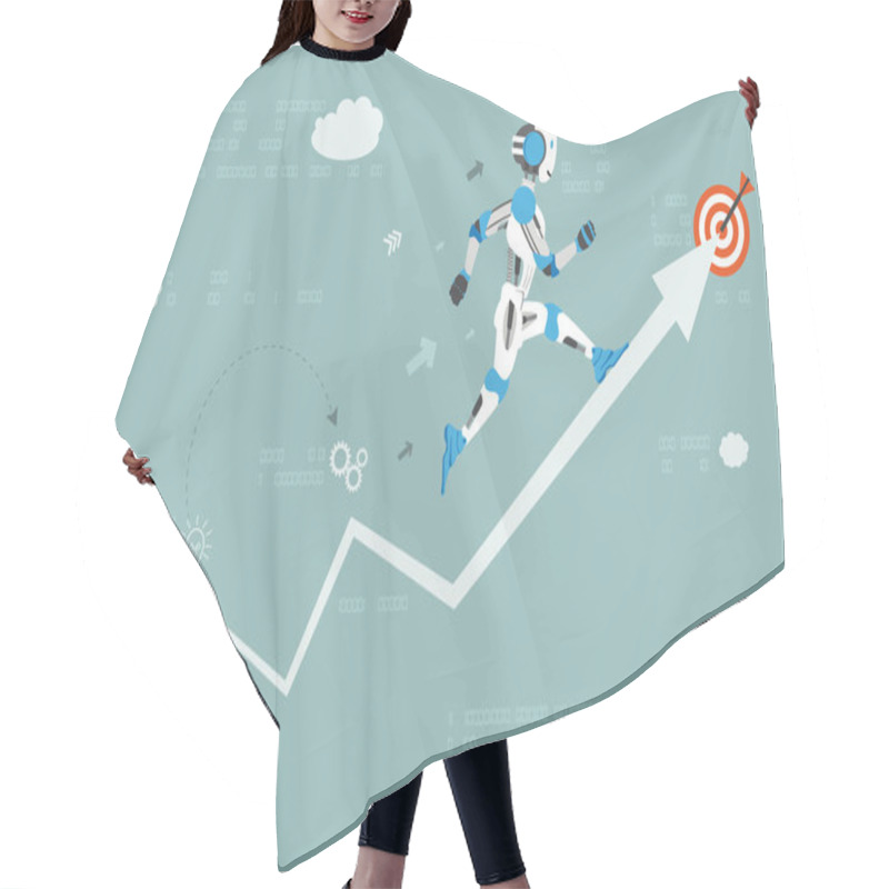 Personality  Cartoon Running Robot Hair Cutting Cape