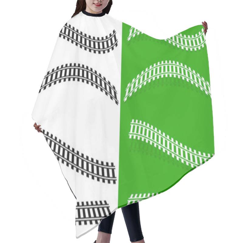 Personality  Illustration W Railway Tracks Hair Cutting Cape