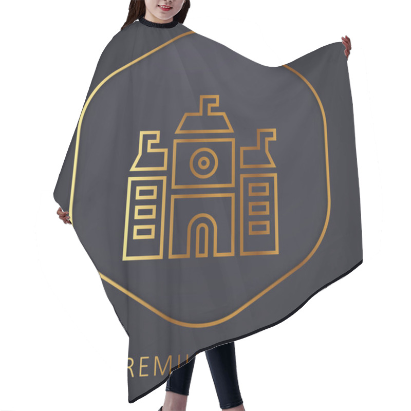 Personality  Academy Golden Line Premium Logo Or Icon Hair Cutting Cape