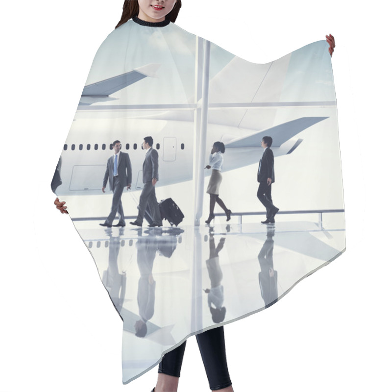 Personality  Business People With Airplane Hair Cutting Cape