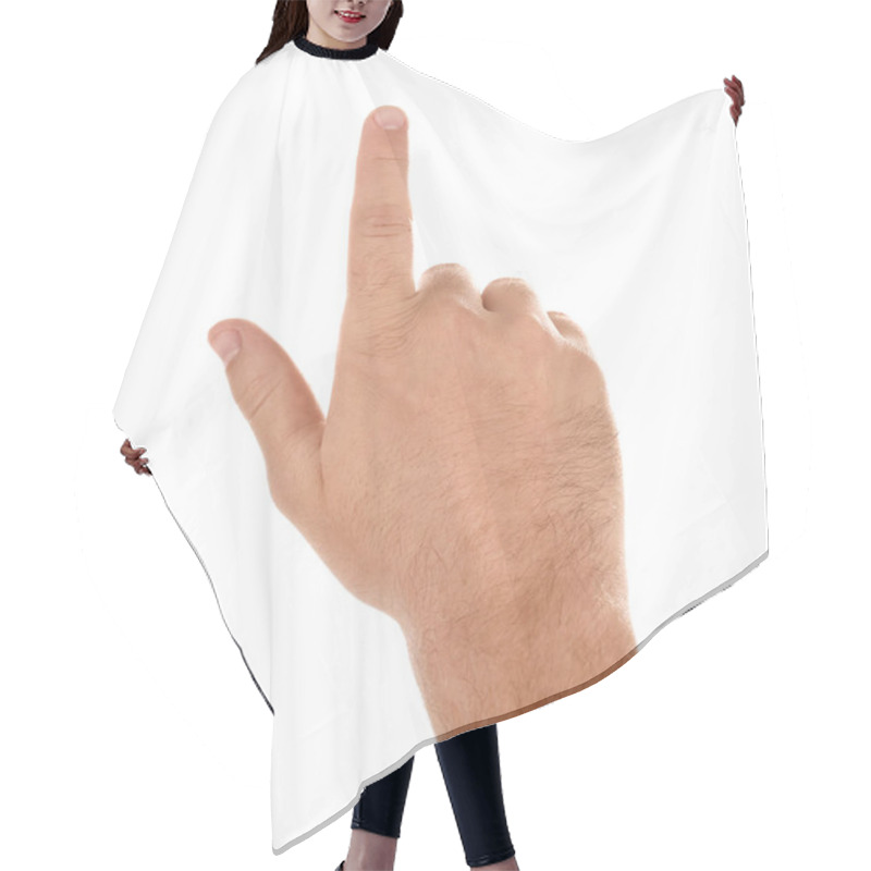 Personality  Abstract Young Man's Hand On White Background Hair Cutting Cape