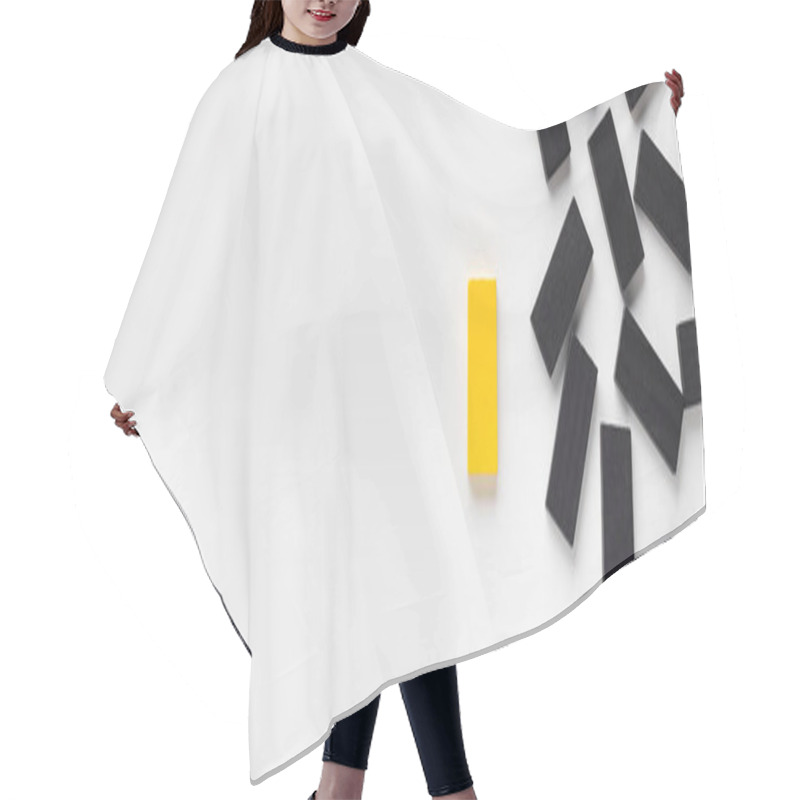 Personality  Yellow Block Standing Out Of Black Ones Hair Cutting Cape