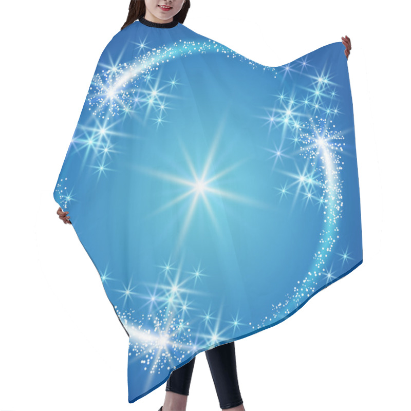 Personality  Neon Round Frame With Stars Hair Cutting Cape