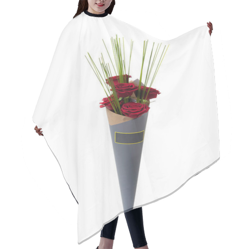 Personality  A Bouquet Of Flowers On A White Background Hair Cutting Cape