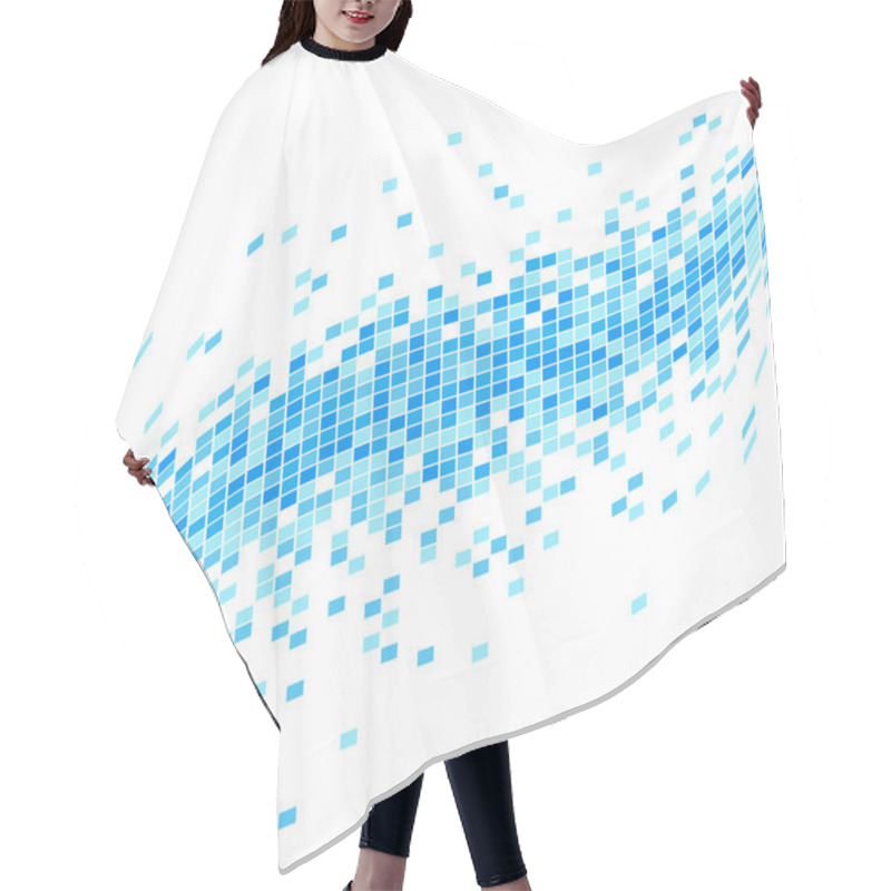 Personality  Abstract Blue Mosaic Wave Background - Illustration. Hair Cutting Cape