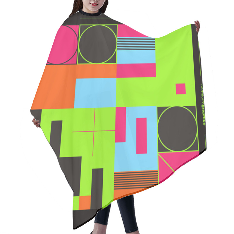 Personality  Postmodern Graphic Design Of Square Size Vector Cover Mockup Created In Modernism And Minimalistic Brutalism Style, Useful For Poster Art, Magazine Front Page, Decorative Print, Web Banner Artwork. Hair Cutting Cape