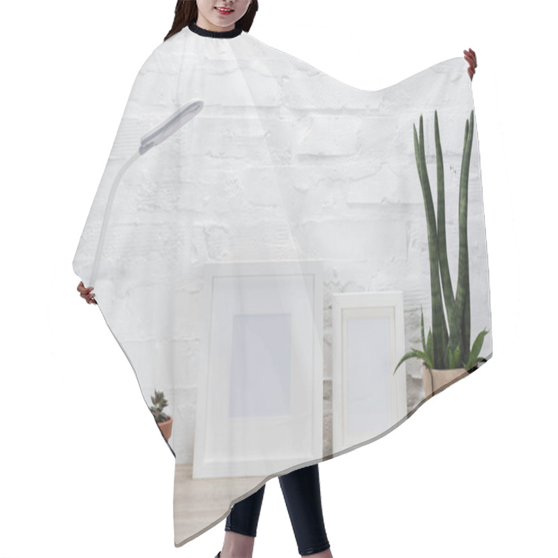 Personality  Photo Frames, Plants And Table Lamp Hair Cutting Cape