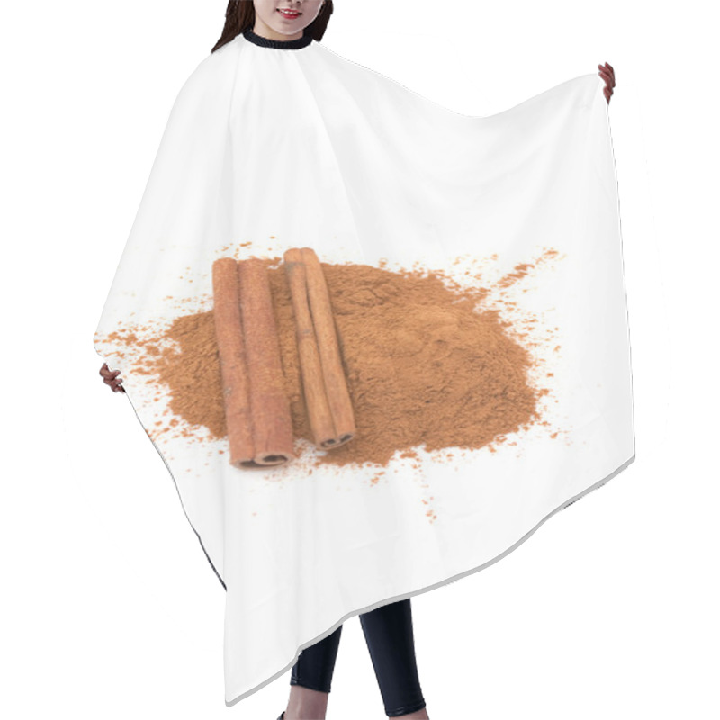 Personality  Cinnamon Sticks On White Background Hair Cutting Cape