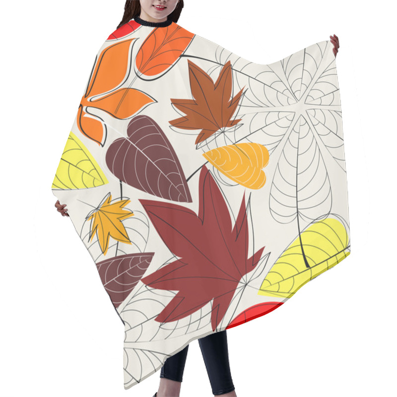 Personality  Elegant Autumn Leaves Illustration Hair Cutting Cape