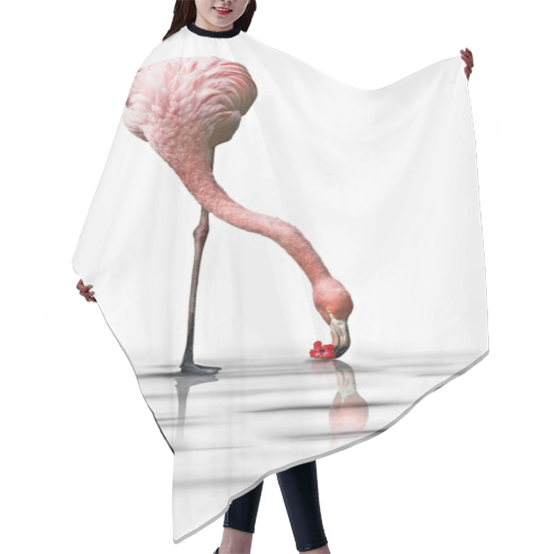 Personality  Flamingo With Hibiscus Flower Hair Cutting Cape