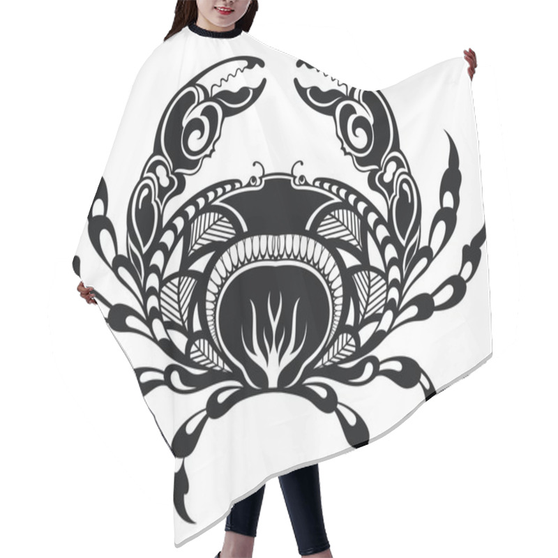 Personality  Crab Vector Illustration Hair Cutting Cape