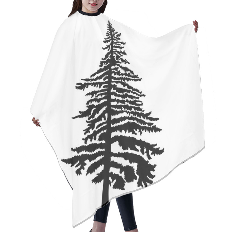 Personality  Pine Tree Silhouette  Hair Cutting Cape