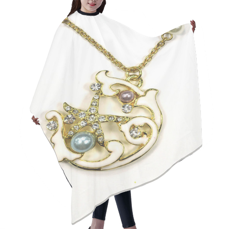 Personality  Necklace Jewelry With Pearl Hair Cutting Cape