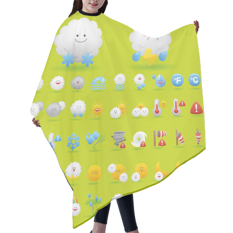 Personality  Weather Icon Set Hair Cutting Cape