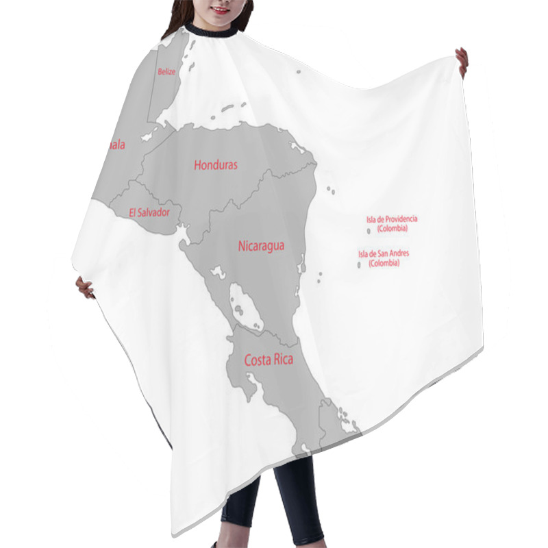 Personality  Gray Central America Map Hair Cutting Cape