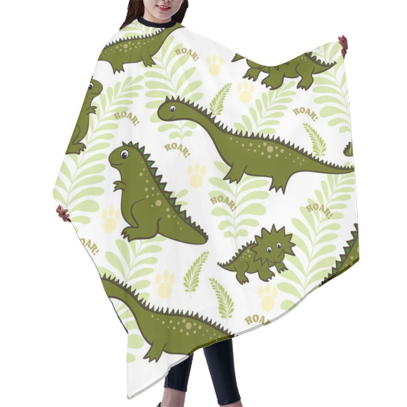 Personality  Seamless Baby Dinosaur Animal Illustration Background Pattern Hair Cutting Cape