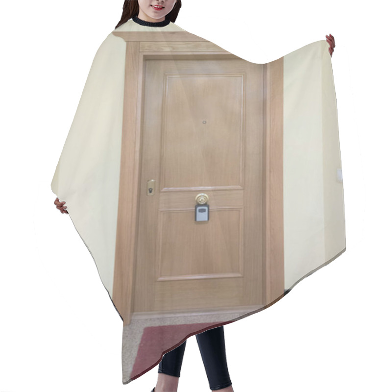 Personality  Tourist Flat Door With Hanging Key Box. Tourist Flats Concept Hair Cutting Cape