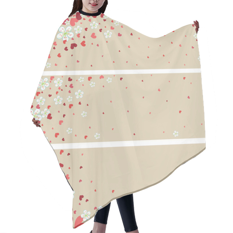 Personality  Banners  With Cherry Flowers And Hearts.Spring Design Hair Cutting Cape