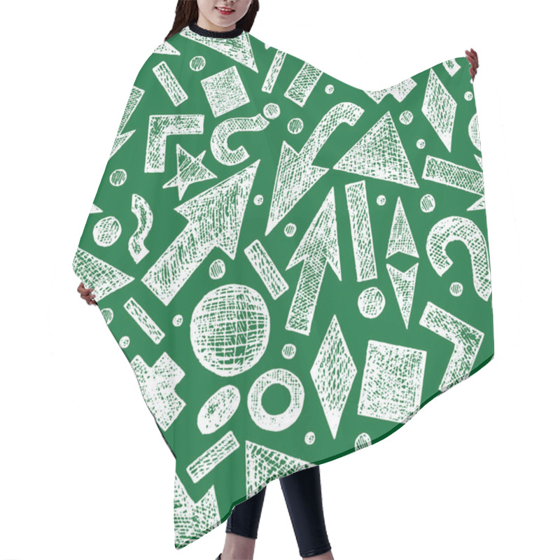 Personality  Seamless Pattern With Sketchy Objects Hair Cutting Cape